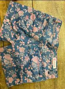 Floral Denim Shorts