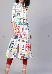 Beautiful Print Multicolour &#39;W&#39; kurtha