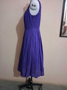 Cut Out Purple Dress With Pockets On Both Sides