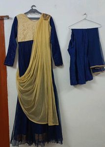 Elegant Blue &amp; Golden Gown