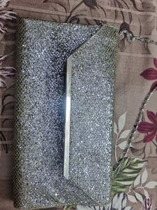 Sparkly Silver Clutch
