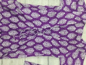Elegant Purple Printed Kurti