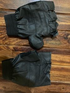 Leather And Polyester Gym/driving Gloves