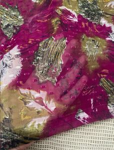 Pink Paisley Print Saree