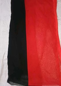 Red and Black Dupatta Set