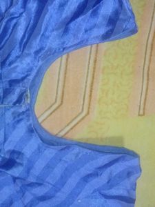Blue Lined Blouse For Woman