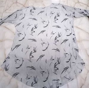 Abstract Print Long Sleeve Tunic