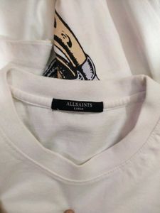 AllSaints White Graphic Tee - Size Large