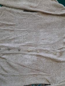 Beige Button-Down Cardigan