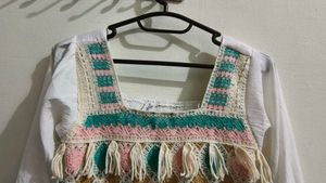 White Long Sleeve Crop Top