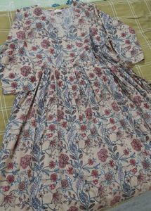 Cotton Floral Printed Angrakha Kurta