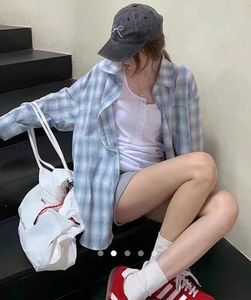 Blue Plaid Oversized Shirt