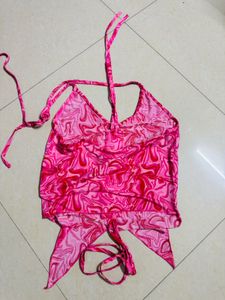 Pink Swirl Halter Top