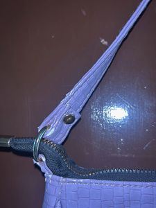 Lilac Croc Embossed Shoulder Bag
