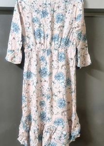 Floral Print Ruffle Hem Dress