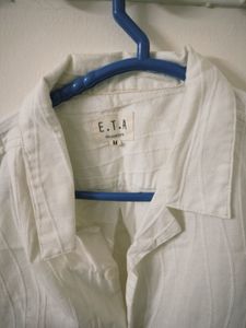 WHITE COTTON TEXTURE SHIRT FROM WESTSIDE