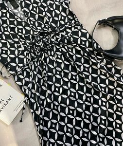 Black and White Satin Dress