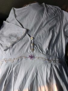 White Embroidered V-Neck Top