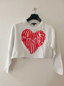 FYK Cropped Heart Graphic Top