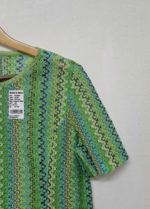 Trendy New Vintage Green Patterned Top