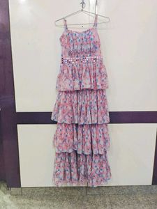Floral Tiered Dress With Shrug