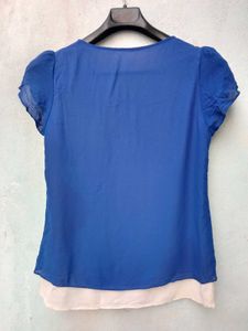 New With Tag Blue Floral Korean Cute top