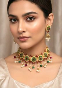 Unused 💗Elegant Emerald  Ruby Choker Set