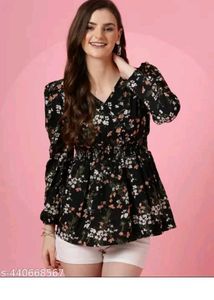 Floral Cinched Waist Top 😍