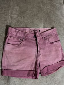 Pink Denim Shorts