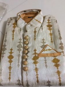 Three Piece Kurta Jacket Set Party Were Set One Time Used Size 38