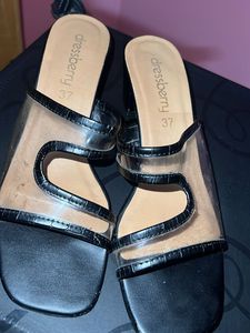 Dressberry Clear Strap Block Heels