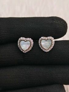 Heart Stud Earrings 925 Silver Sterling