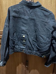 Black Denim Cropped Jacket