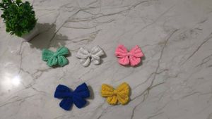 Handmade Crochet Hair Clips - Set Of 5