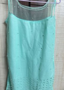 Aqua Pearl Embellished Tunic