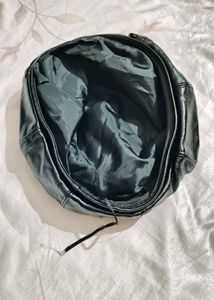 Black Leather Beret Hat
