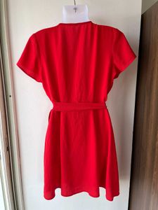 Chic Red Wrap Mini Dress