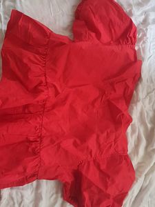 Red Ruffled Top