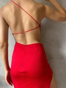 Red One-Shoulder Dress