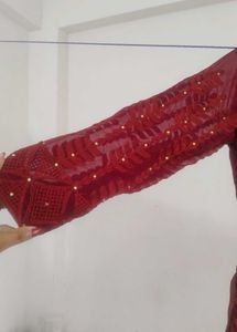 Maroon Embroidered Anarkali Dress