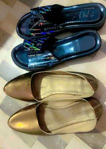 Slippers & Gold Flats Bundle