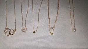 Gold Charm Necklace Set
