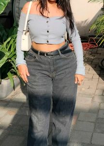 Ribbed Button-Up Crop Top