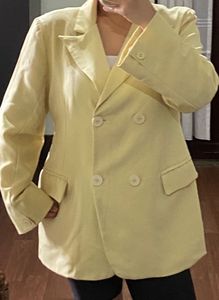 Yellow Double-Breasted Blazer