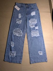 Ripped Wide Leg Jeans