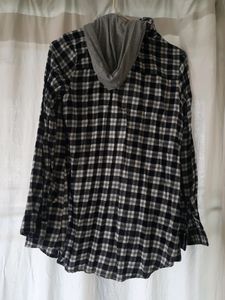 Button Up Shirt With Removable Hoodie