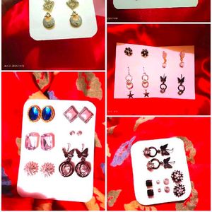 13 Pairs Of College Studs And Earrings Combo