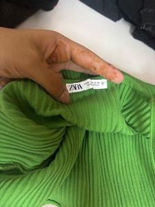 zara one shoulder crop top