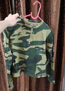 Camouflage Print Top