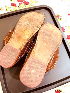 Royal Khwaab Men&#39;s Kolhapuri Chappal/Slipper/Sandal/Handcrafted 100% Genuin Leather (Kapshi Shape) Brown
